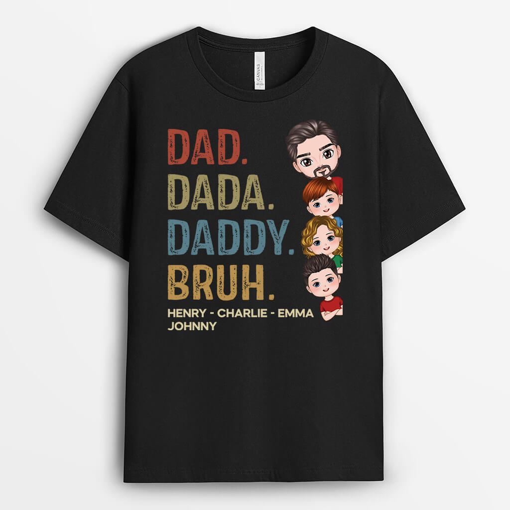 Personalised Great Daddy And Kids T-Shirt