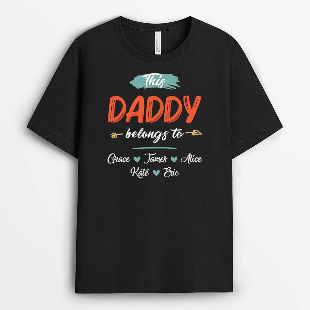 Personalised This Daddy/Grandpa belongs to T-Shirt