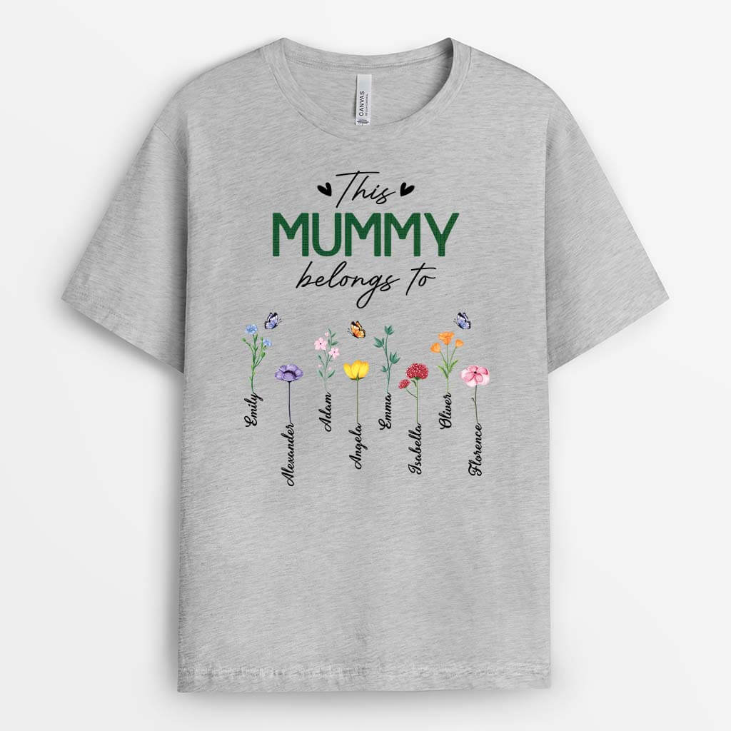 Personalised This Mummy/Grandma Belongs To Flowers T-Shirt