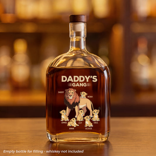 2137AUK1 personalised lion daddy gang whisky bottle for dadgrandad 2137ai6p5b