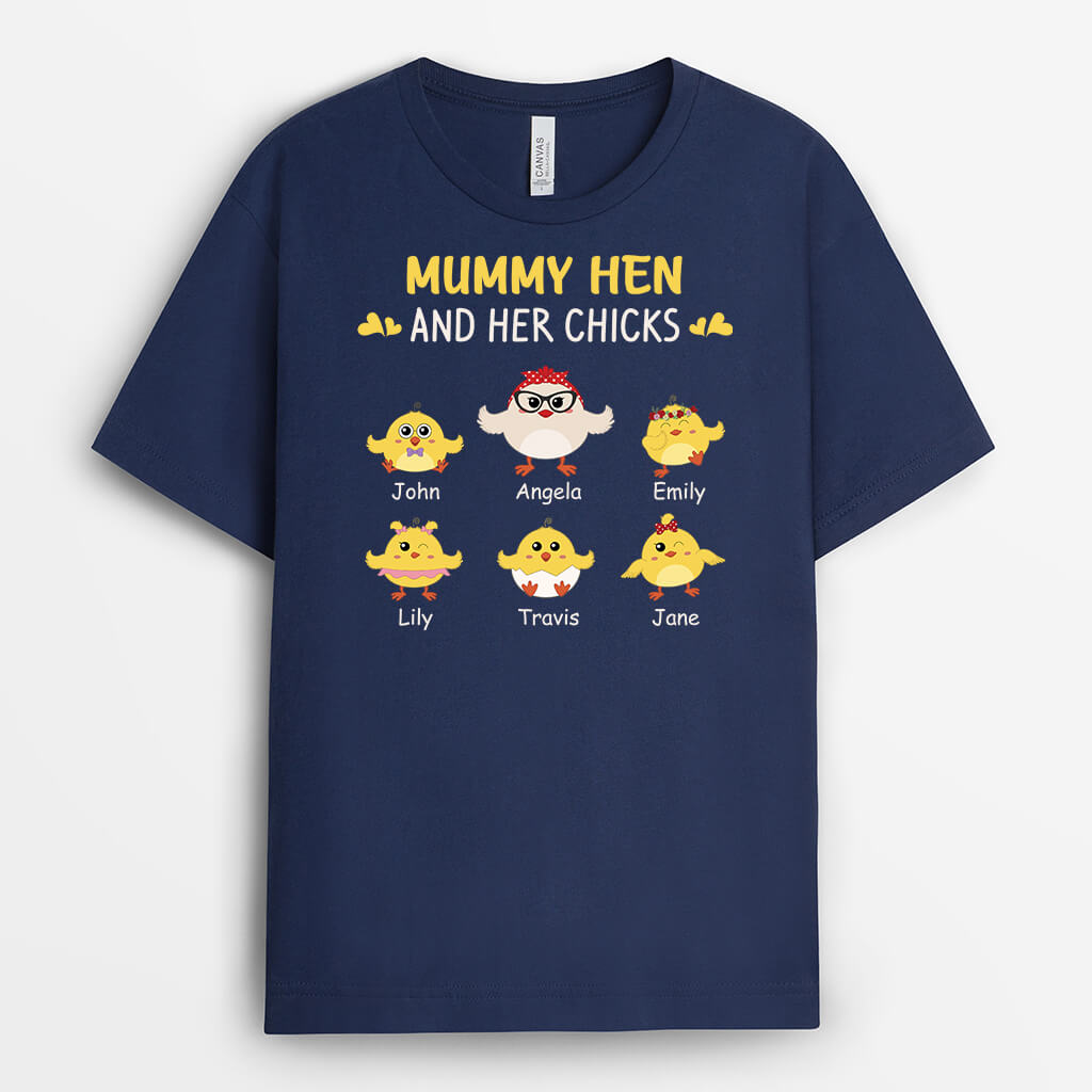 Personalised Granny Hen And Her Chicks T-shirt
