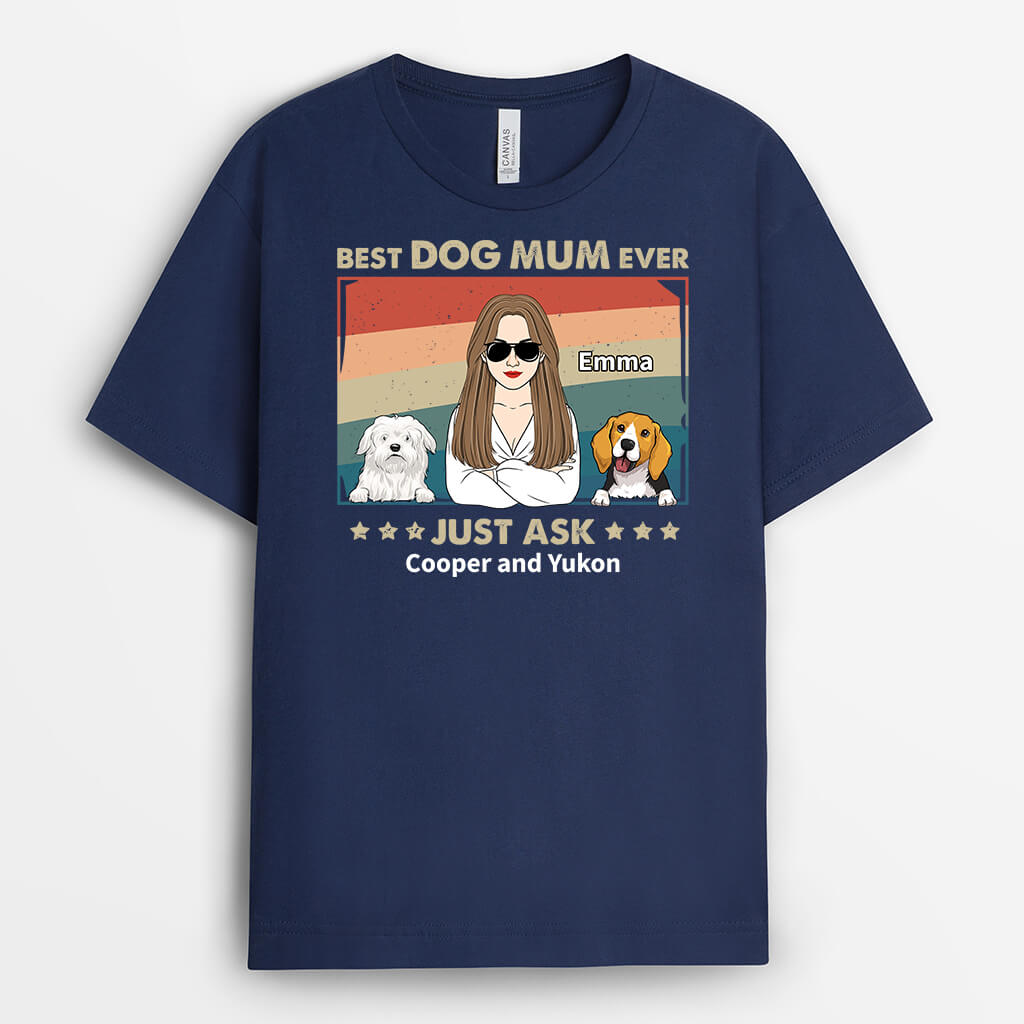 Personalised Best Dog Dad Ever Just Ask T-Shirt