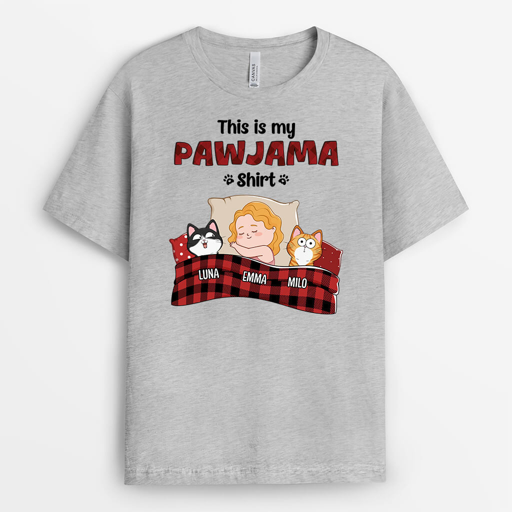Personalised This Is My Pawjama Cat T-Shirt