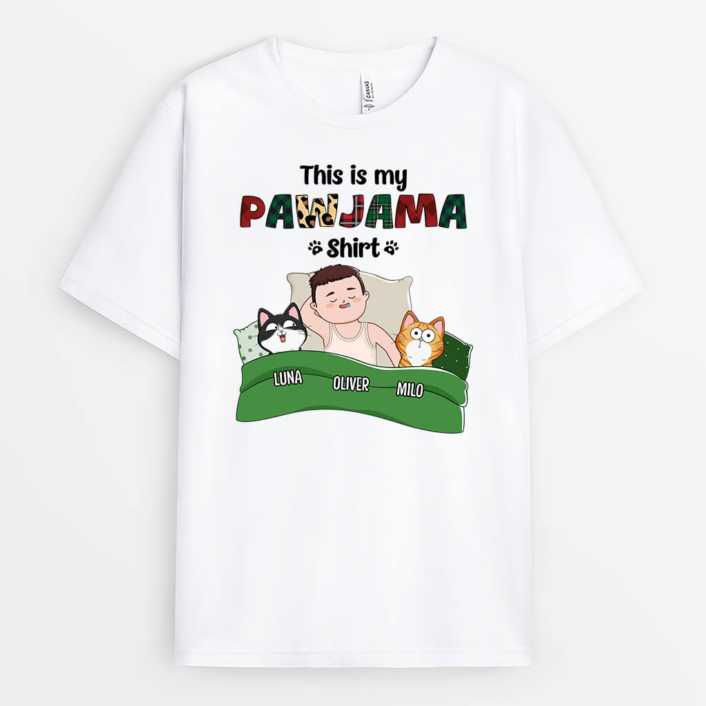 Personalised This Is My Pawjama Cat T-Shirt