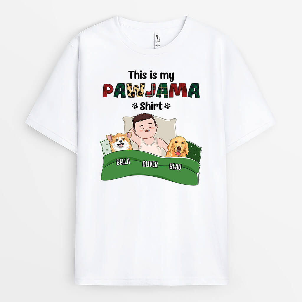 Personalised This Is My Pawjama Dog T-Shirt