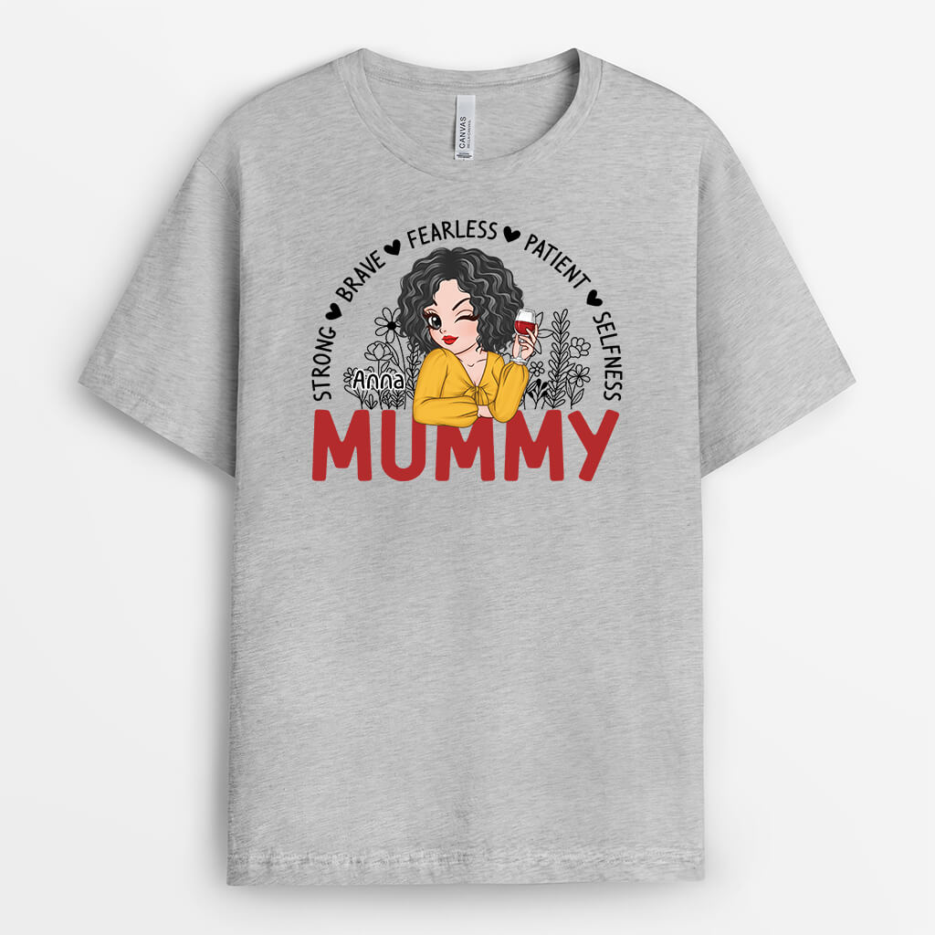 Personalised Fearless And Patient Mummy T-Shirt