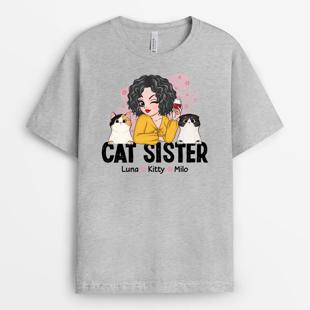 Personalised Cat Mum T-Shirt