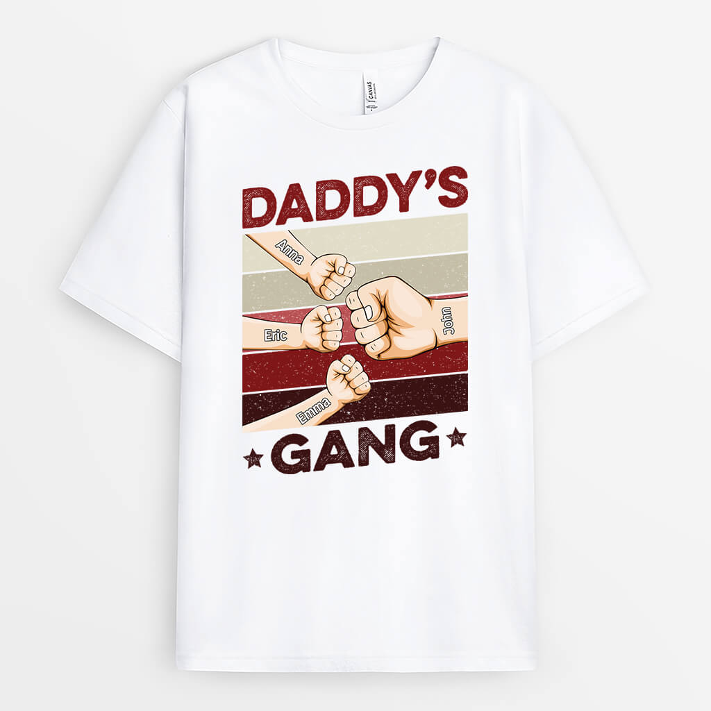 Personalised Daddy's Gang Fist Bumb T-Shirt