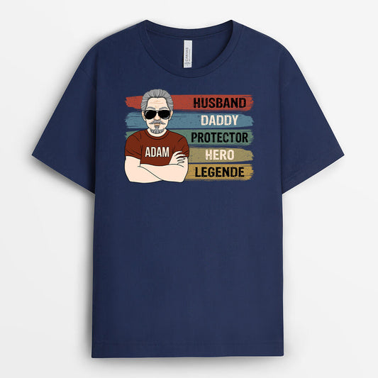 2175AUK1 personalised best husband daddy protector t shirt
