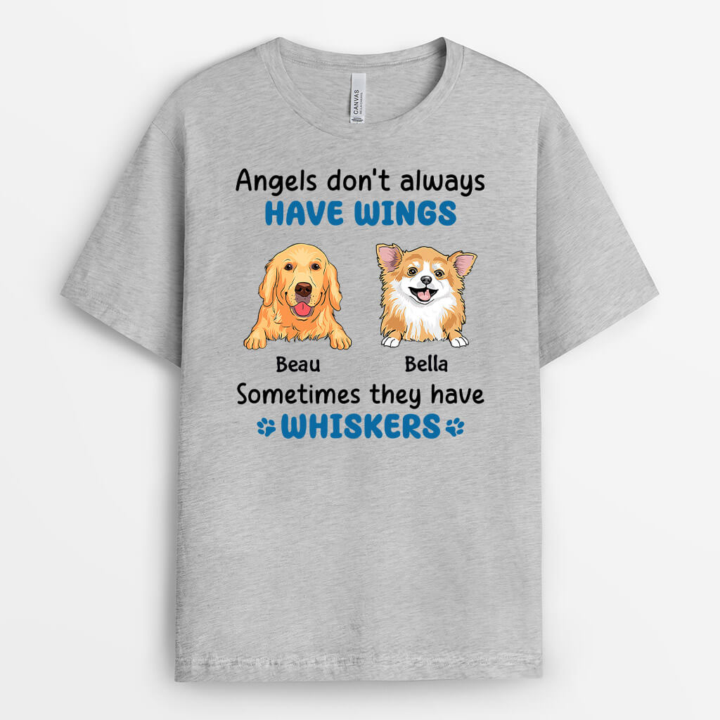 2176AUK1 personalised angels dont always have wings dog t shirt_2