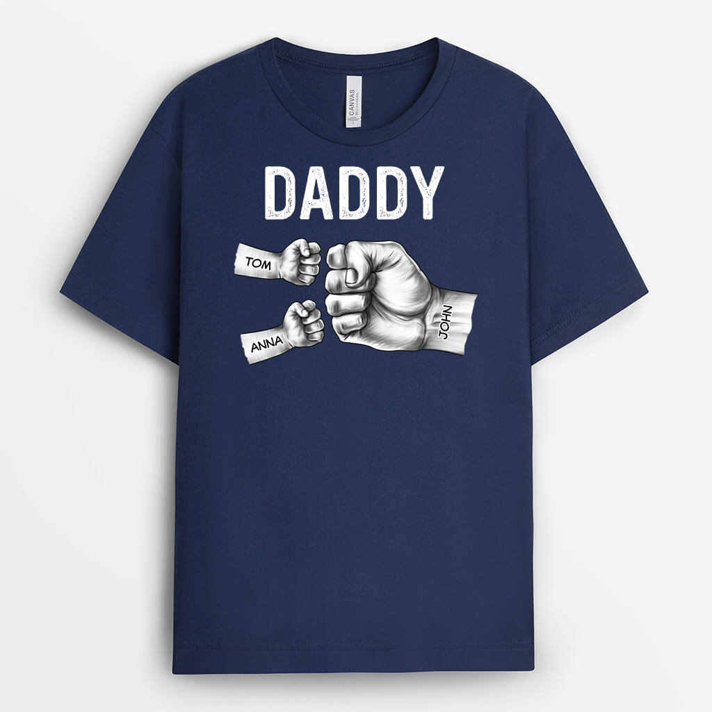 Personalised Dad And Kids Fist Bump T-Shirt