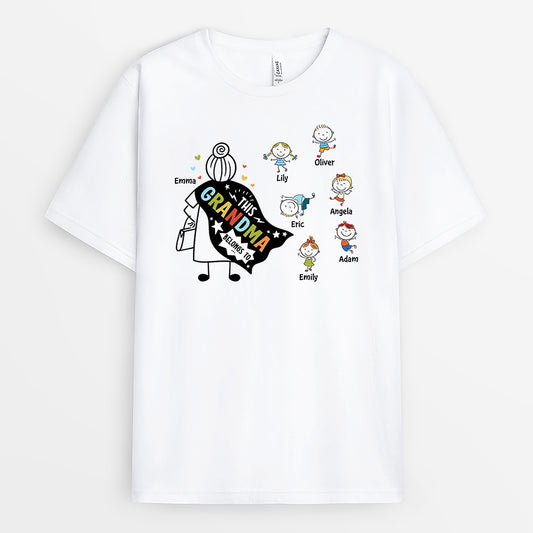 2191AUK1 personalised this best mummy grandma belongs to t shirt