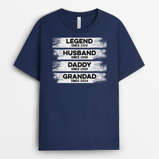 2193AUK2 personalised best legend husband daddy grandpa t shirt