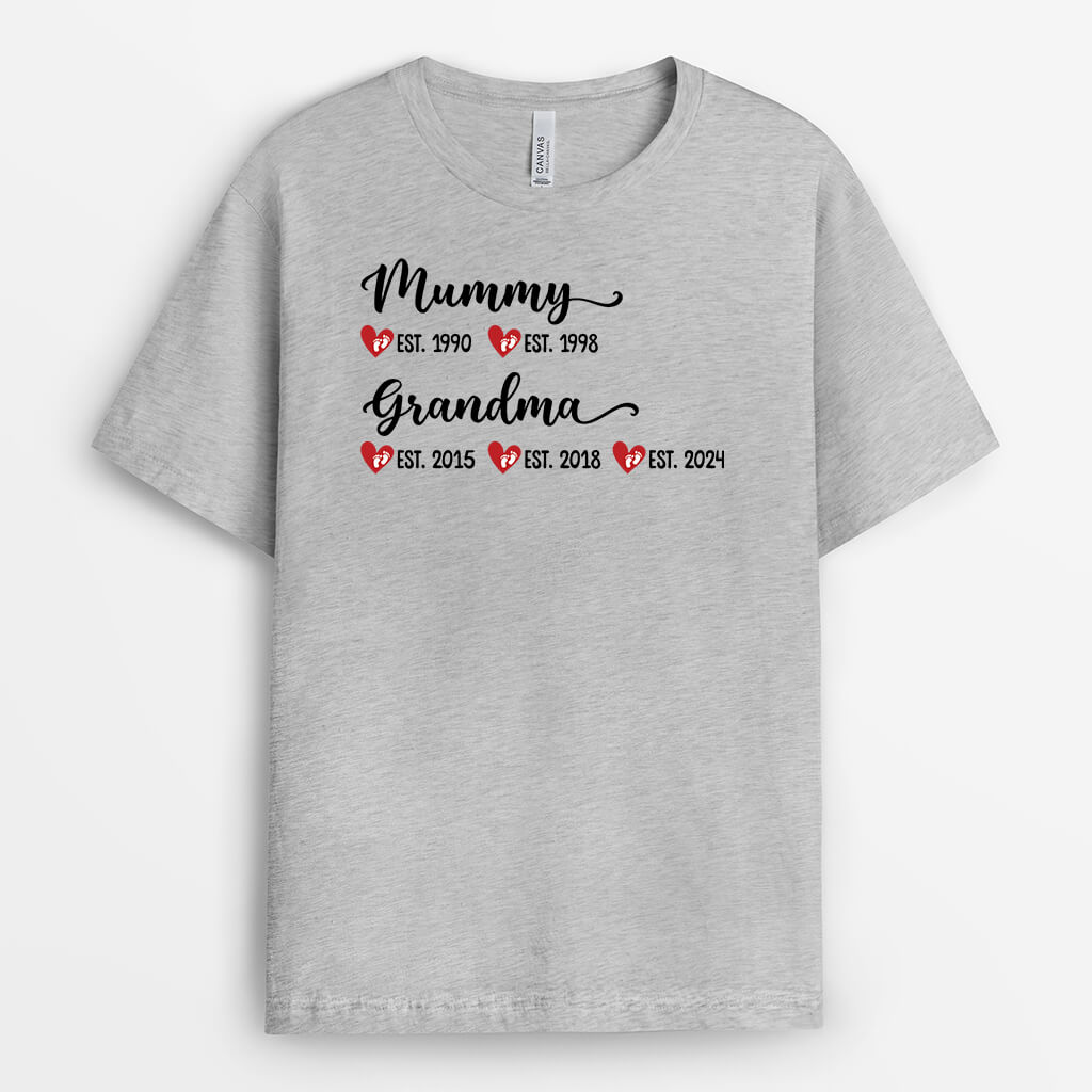 Personalised Mummy And Grandma T-Shirt