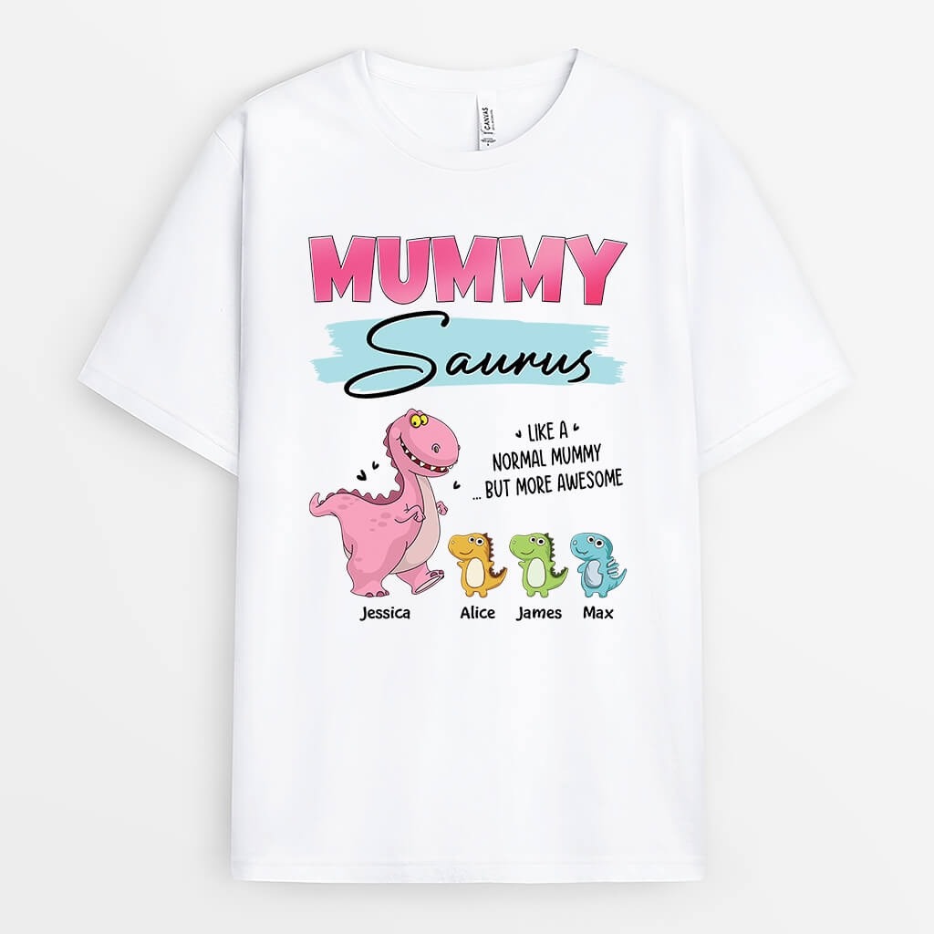 2224AUK1 personalised dadsaurus t shirt
