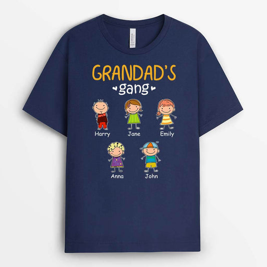 2231AUK2 personalised best dad grandpas gang t shirt