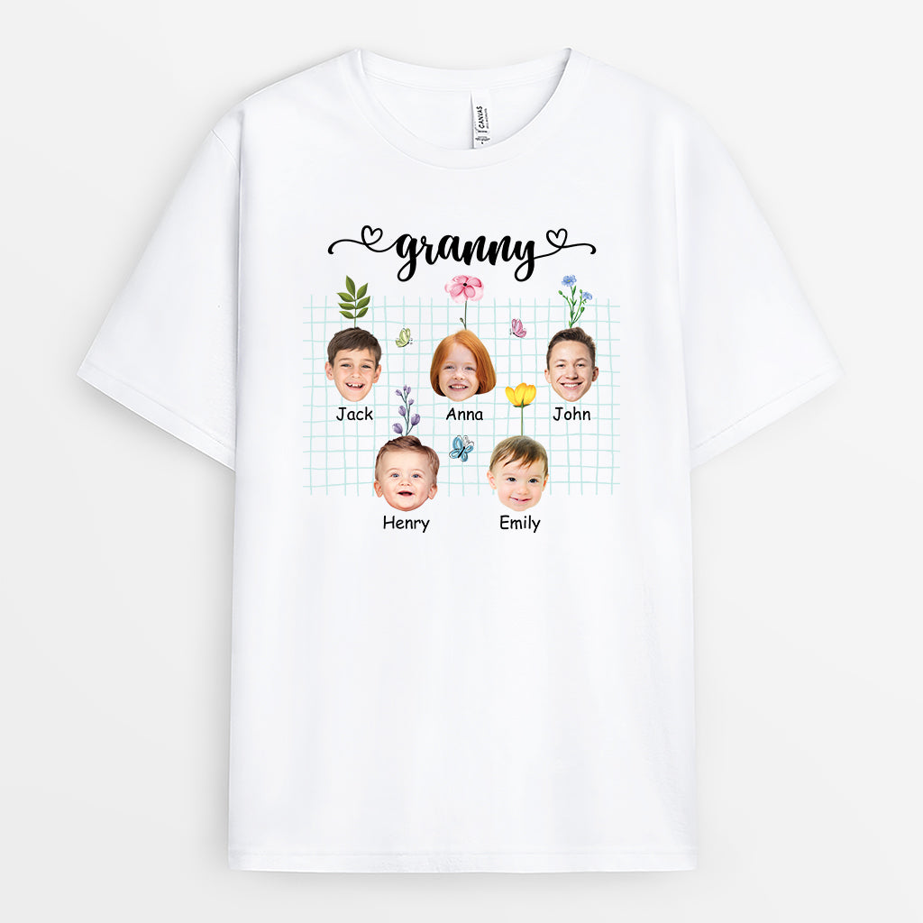 2239AUK1 personalised best mama with flowers of kids t shirt