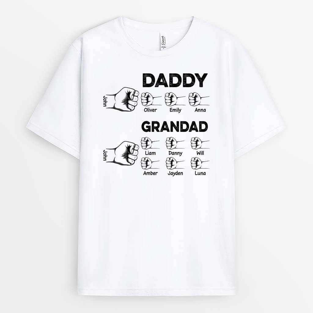 2290AUK1 personalised best papa papy fist bump t shirt