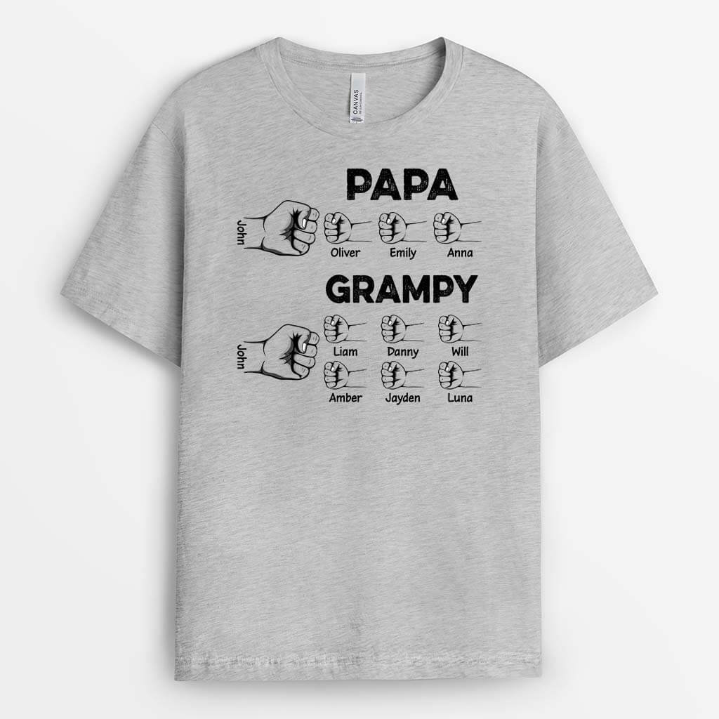 2290AUK2 personalised best papa papy fist bump t shirt