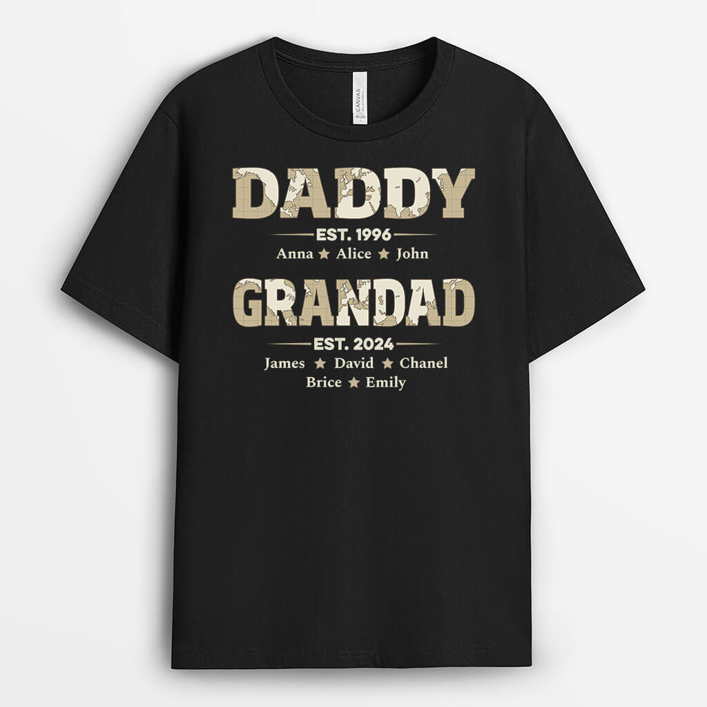 Personalised Daddy And Grandad T-Shirt