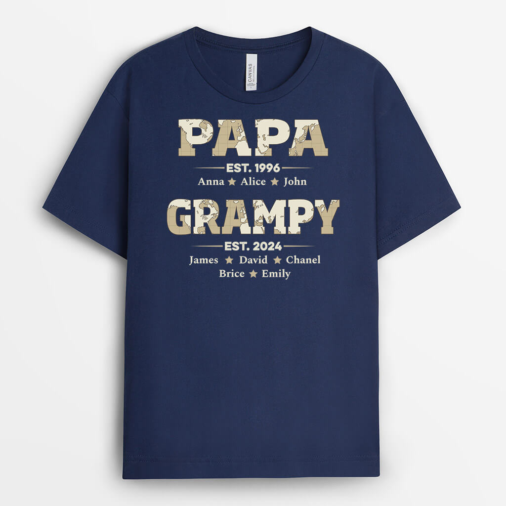 Personalised Daddy And Grandad T-Shirt