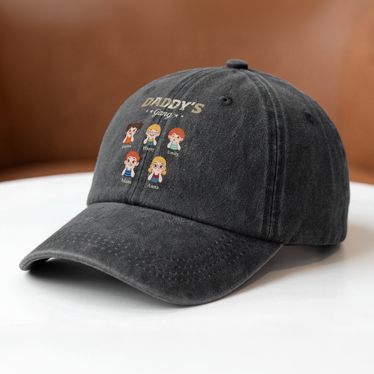 2317AUK2 personalised dadgrandads gang washed cotton cap 2317ajse8b_91f9c74a 9c8d 41d0 b88f 3f50322f3d48