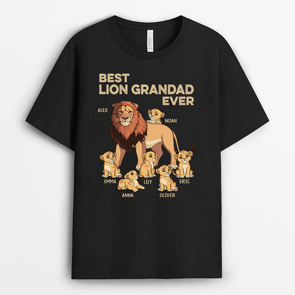 Personalised Best Dad Lion Ever T-Shirt