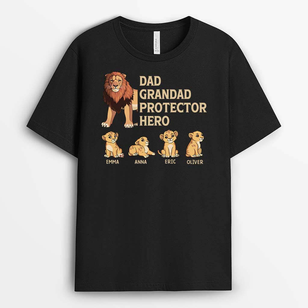 2321AUK1 personalised daddy grandad protector hero t shirt