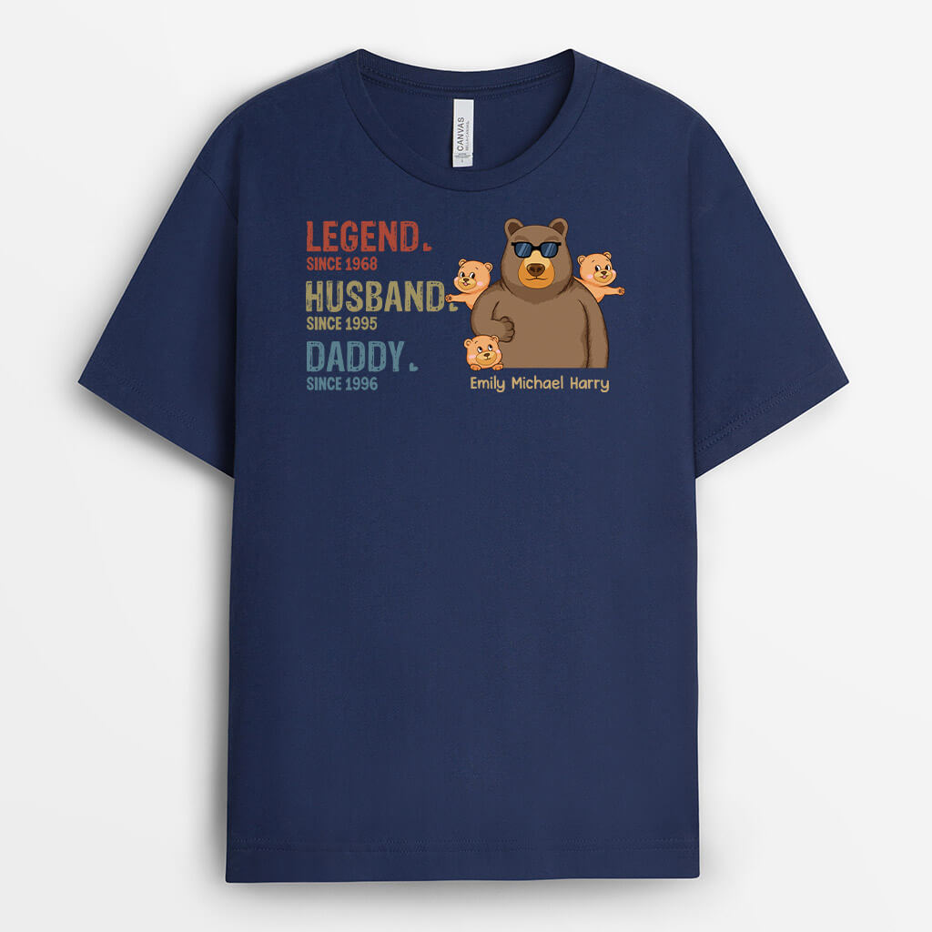 Personalised Legend Husband Dad Grandad Since Bears T-shirt