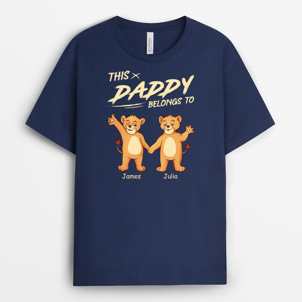 Personalised This Daddy/Grandpa Belongs To Lions T-shirt