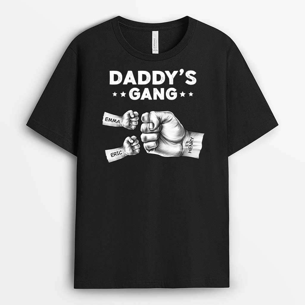 Personalised Dad's Gang Fists T-shirt