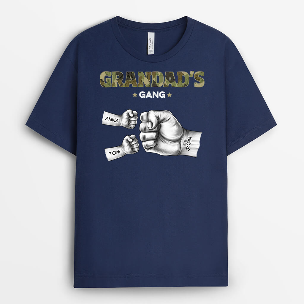 Personalised Dad's Gang Fist Bump Army T-shirt