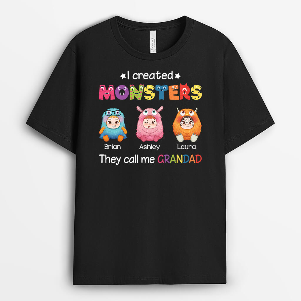 Personalised I Created Monsters They Call Me Dad/Grandad T-shirt