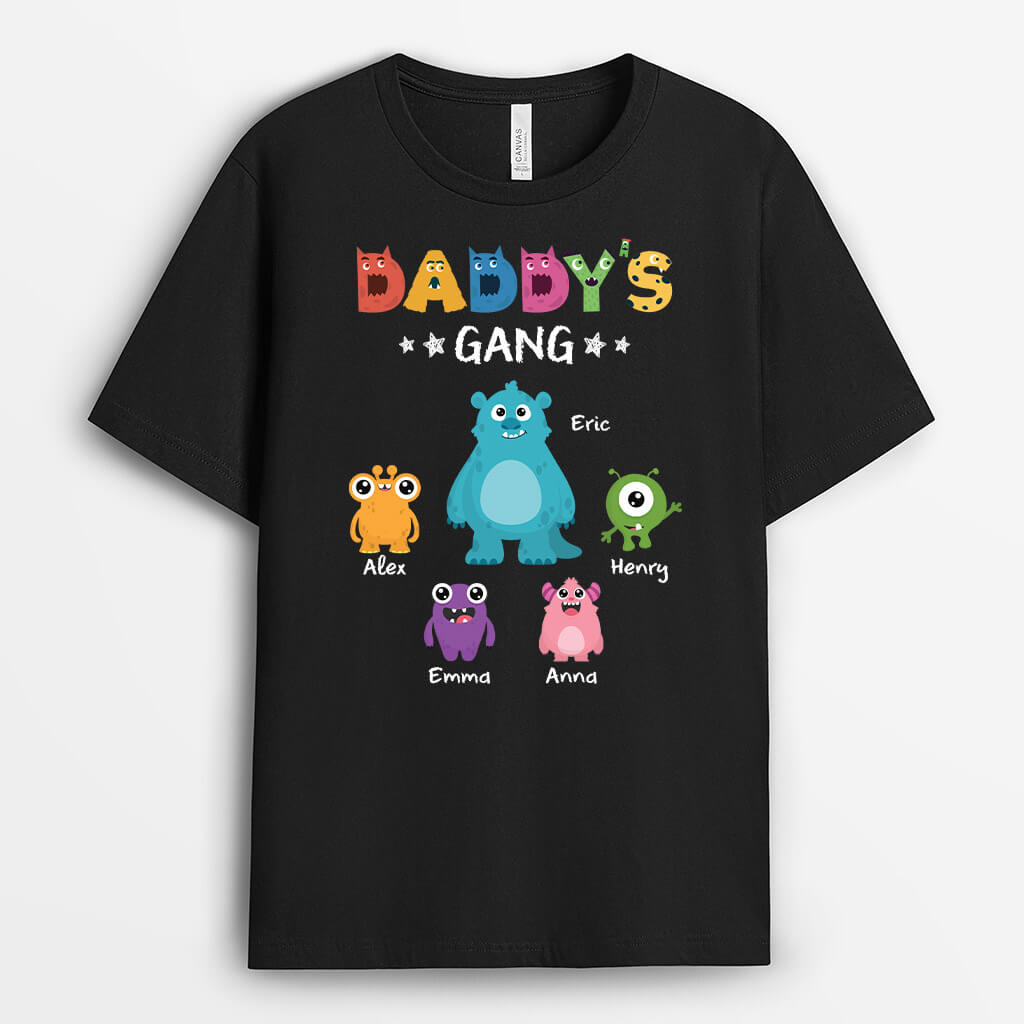 Personalised Daddy's/Grandad's Gang Little Monster T-shirt