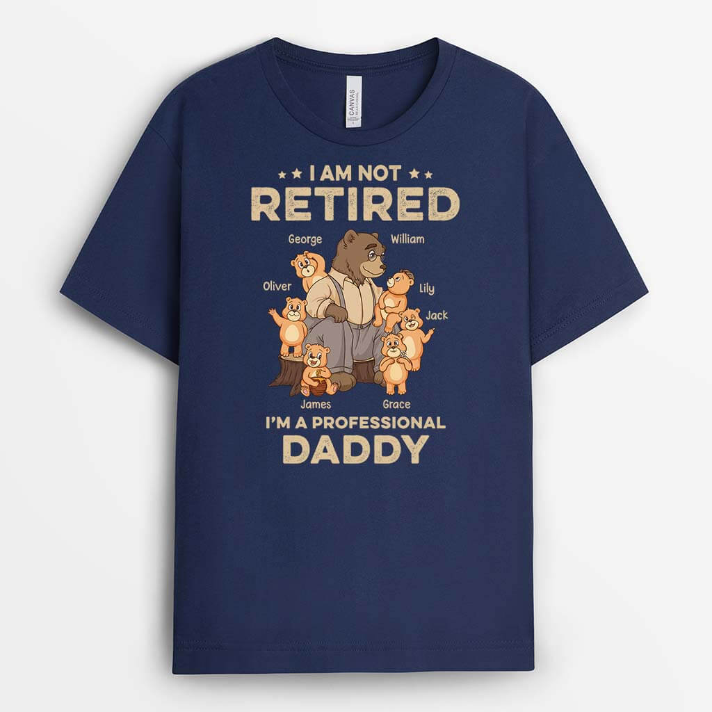 2394AUK2 personalised i am not retired im a professional grandad bear t shirt