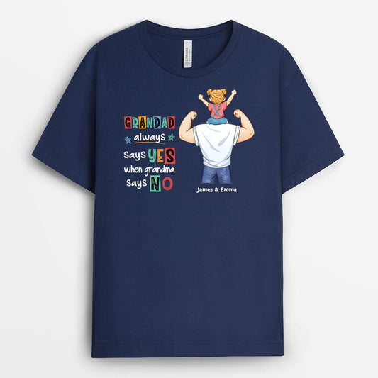 2398AUK2 personalised daddy always says yes when mum says no t shirt