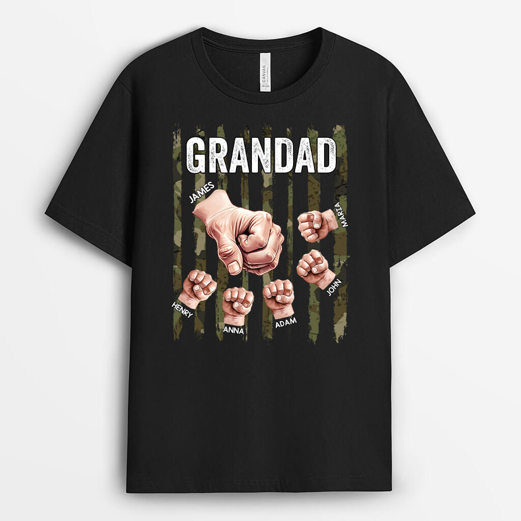 Personalised Daddy And Kids Fists Army T-shirt