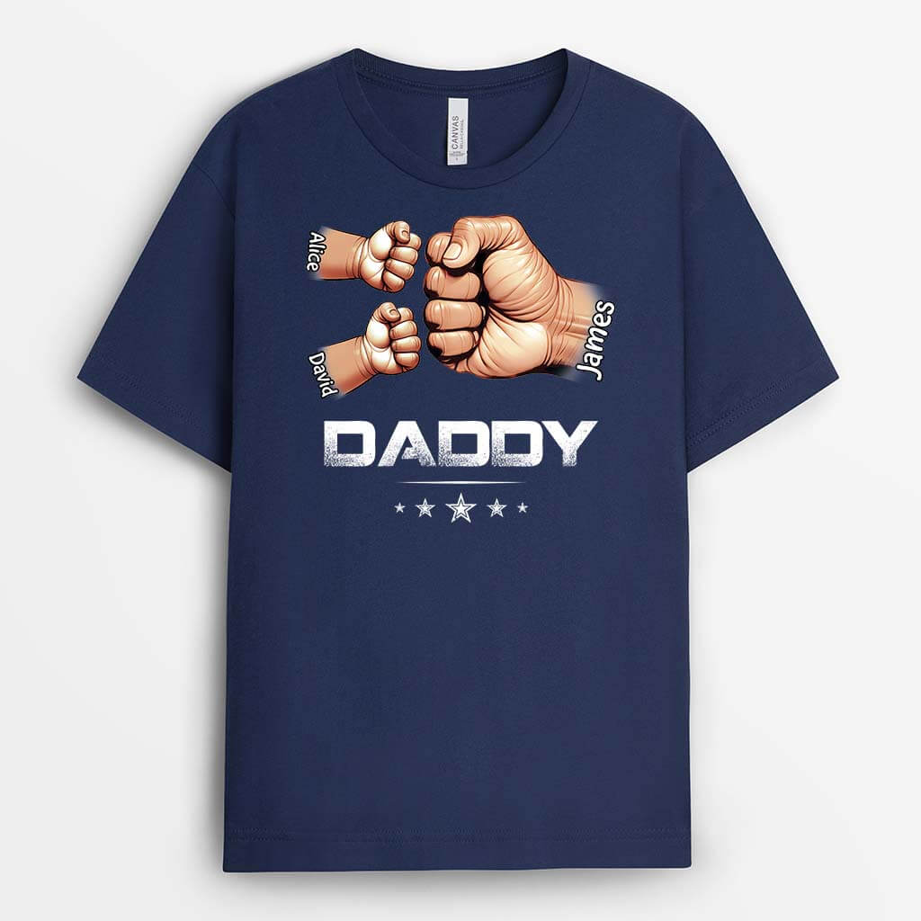 Personalised Daddy/Grandad Fists Bump 5 Stars T-shirt