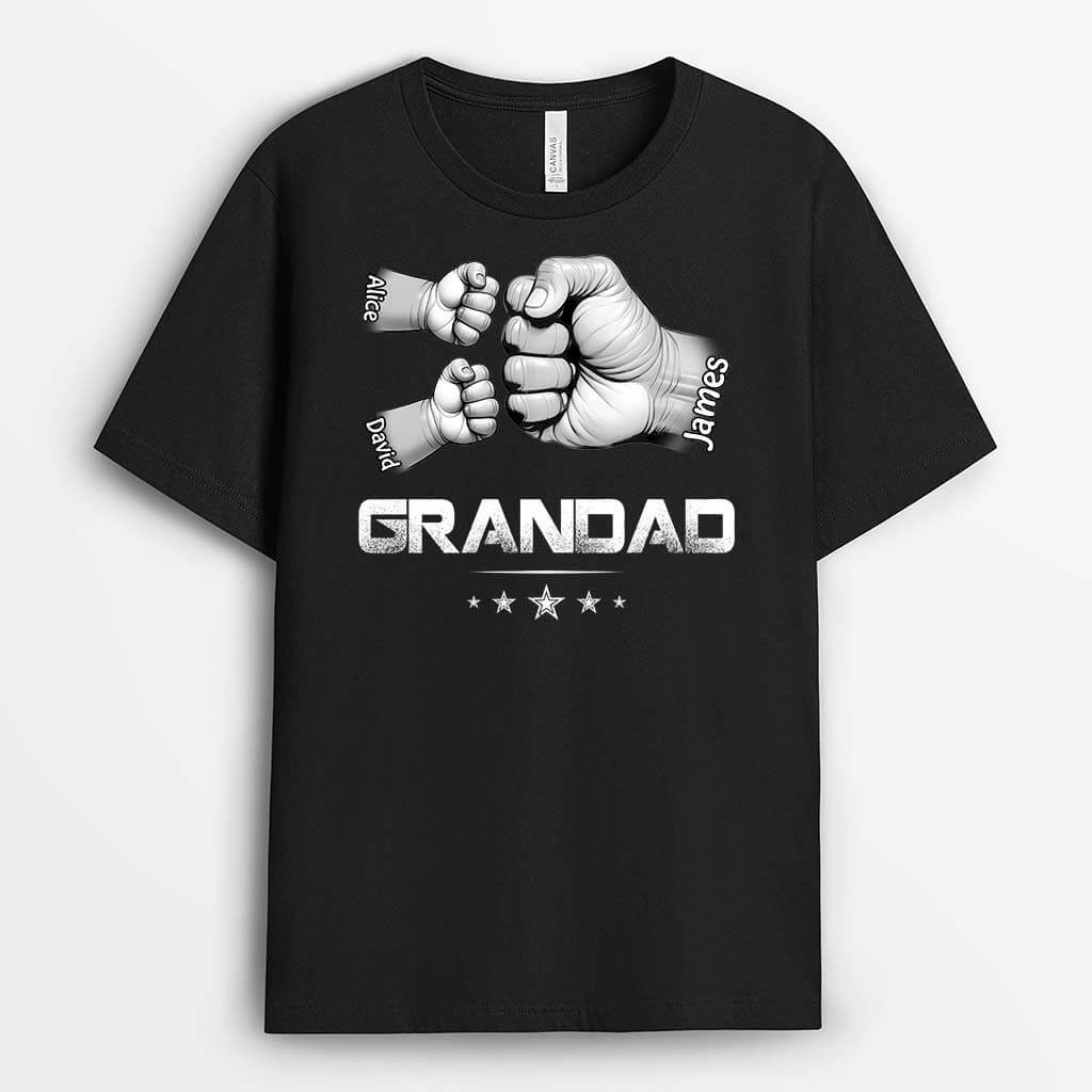 Personalised Daddy/Grandad Fists Bump 5 Stars T-shirt