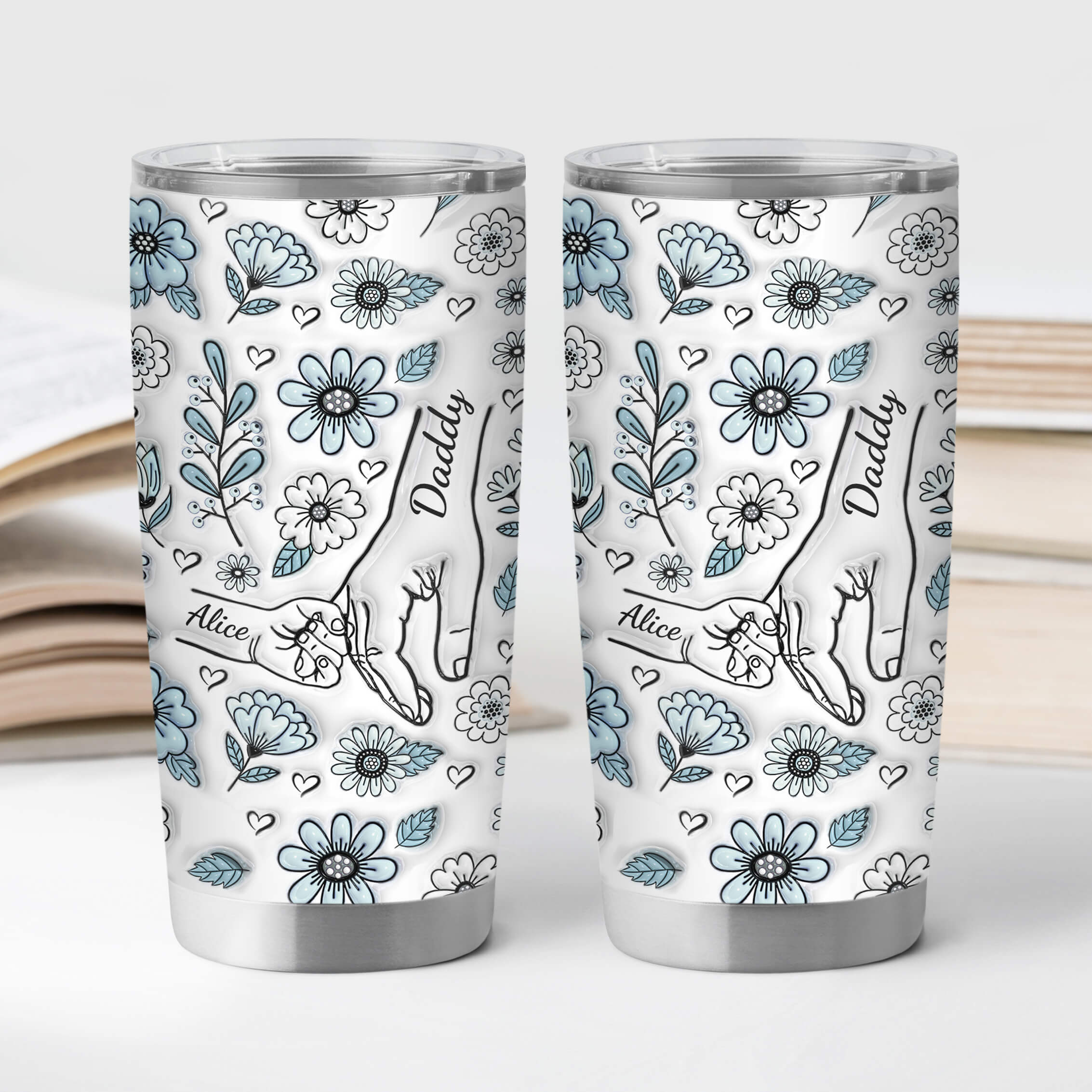 2408TUK2 Personalised Grandma Mum 3D Flower 20oz Tumbler 2408T5H5A