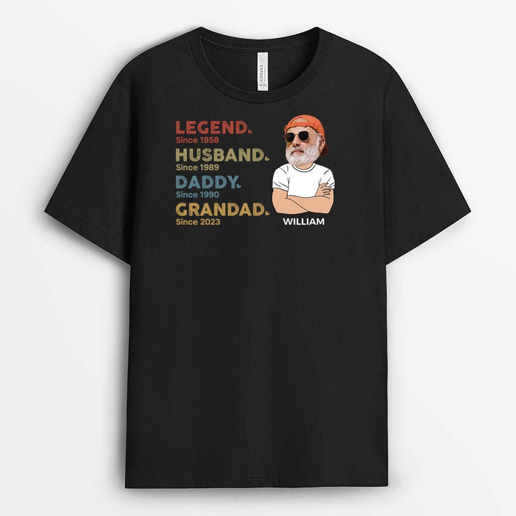 Personalised Legend Husband Daddy Grandad T-shirt