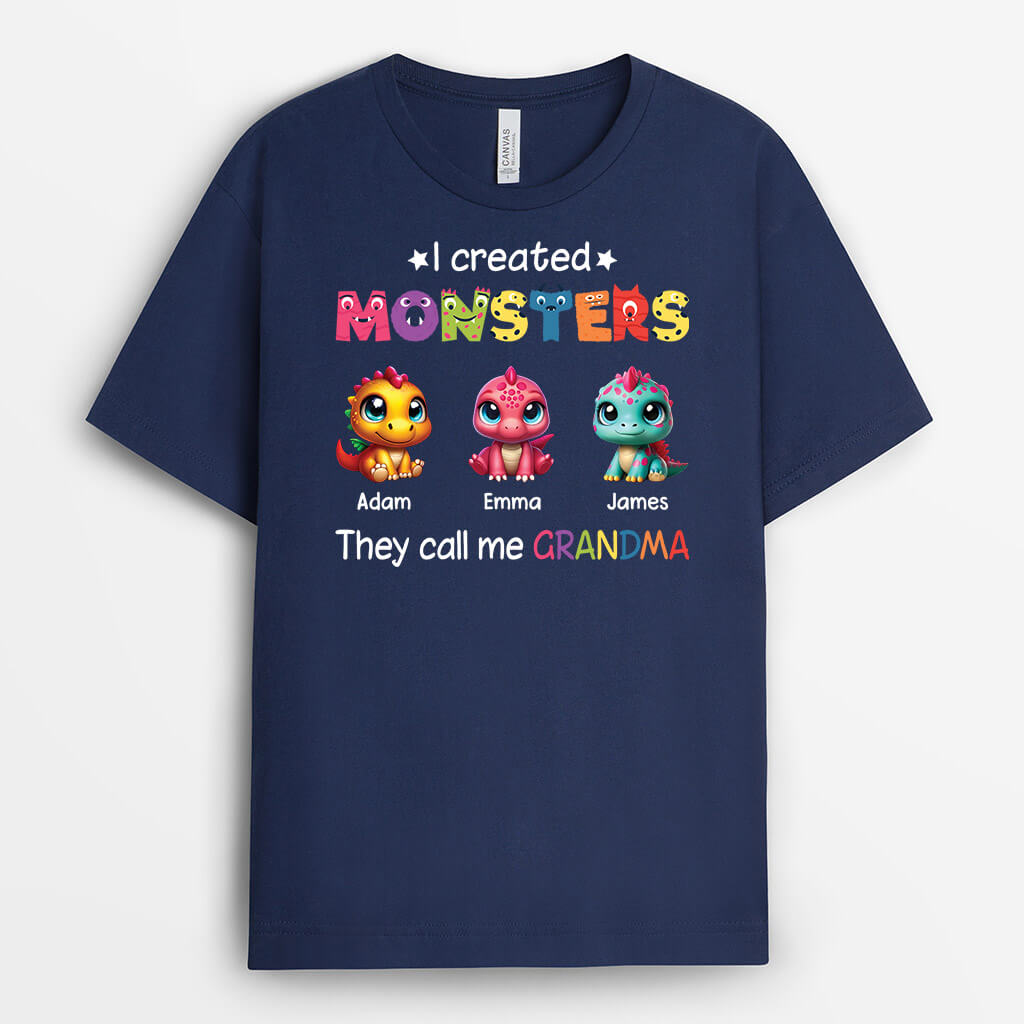 Personalised I Created Monsters They Call Me Dad/Grandad Dinosaurs T-shirt