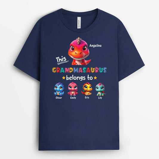 2421AUK2 personalised this mommysaurus belongs to t shirt
