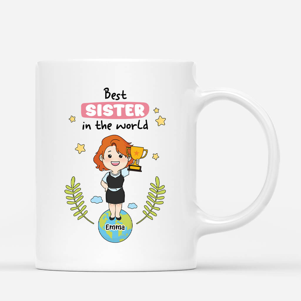 2472MUK1 personalised best sister in the world mug