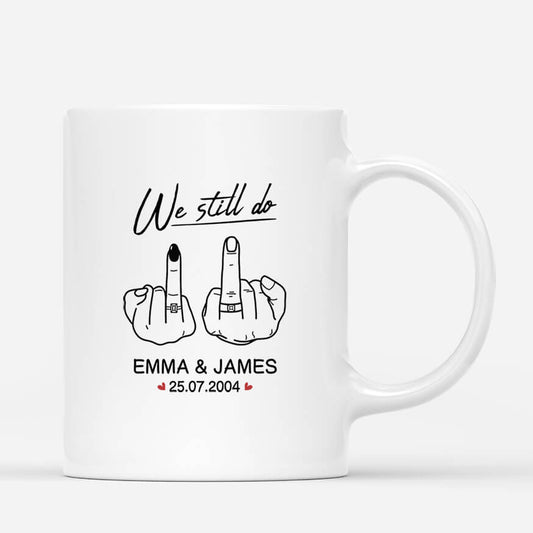 2474MUK1 personalised we still do ring finger couple mug