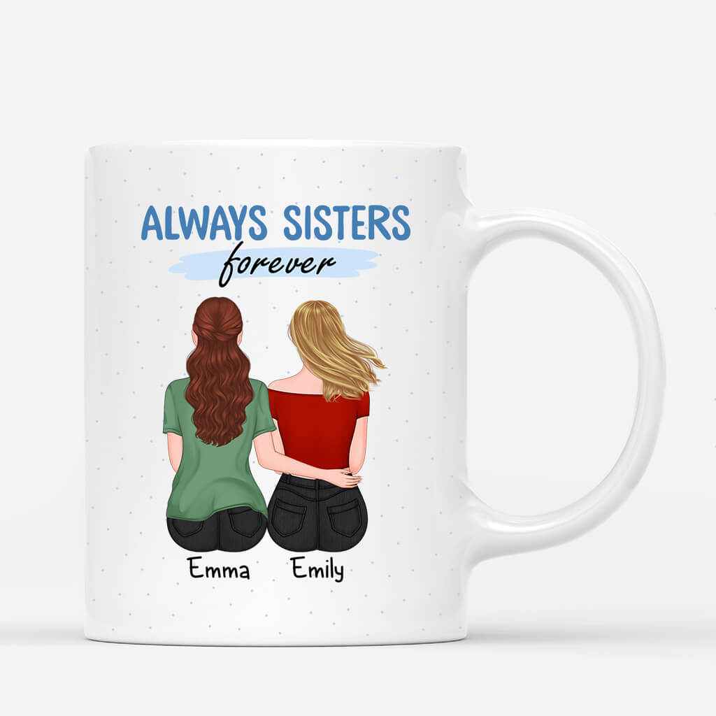 2489MUK1 personalised sisters forever mug