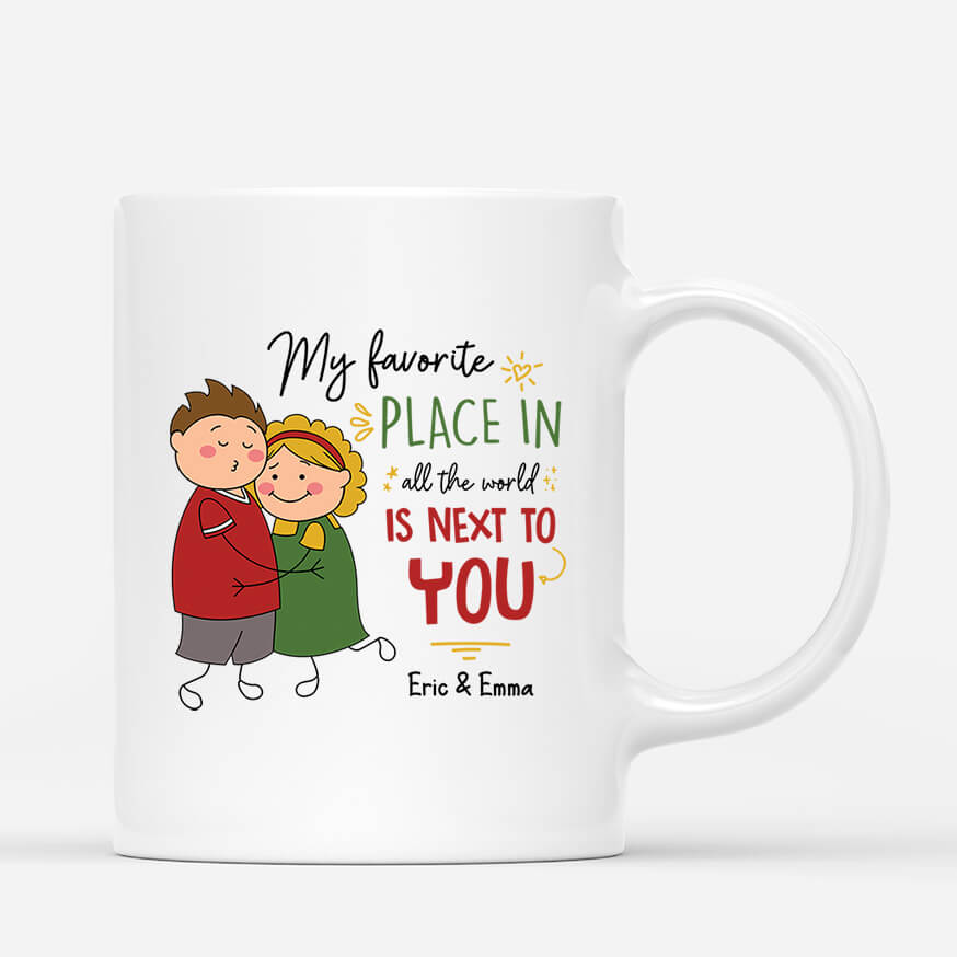 2503MUK1 personalised my favorite place in the world is next to you mug