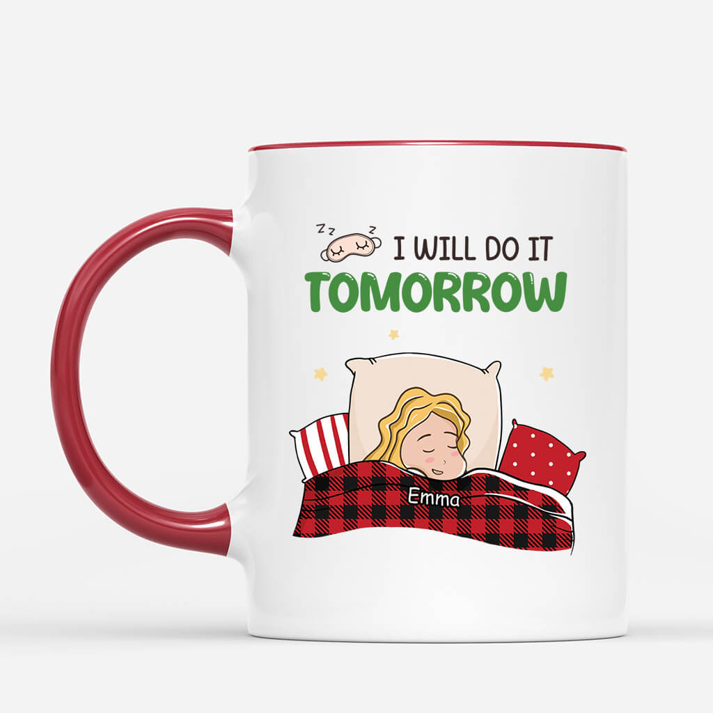 Personalised I Will Do It Tomorrow Dog Mug