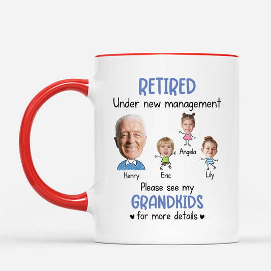 2525MUK2 retired under grandkids management mug personalised mug for her