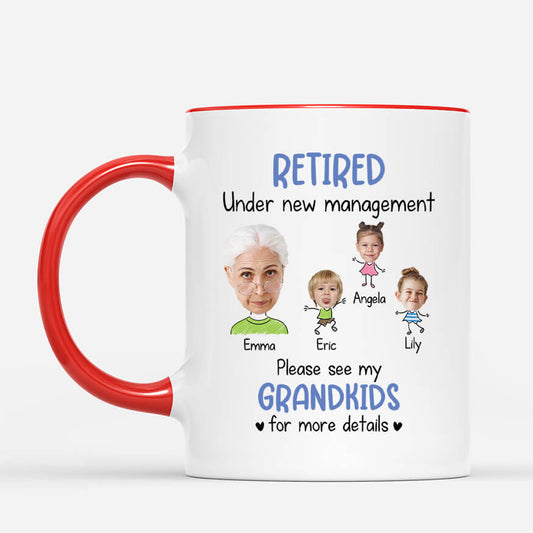 2525MUK2 retired under grandkids management mug personalised mug for him